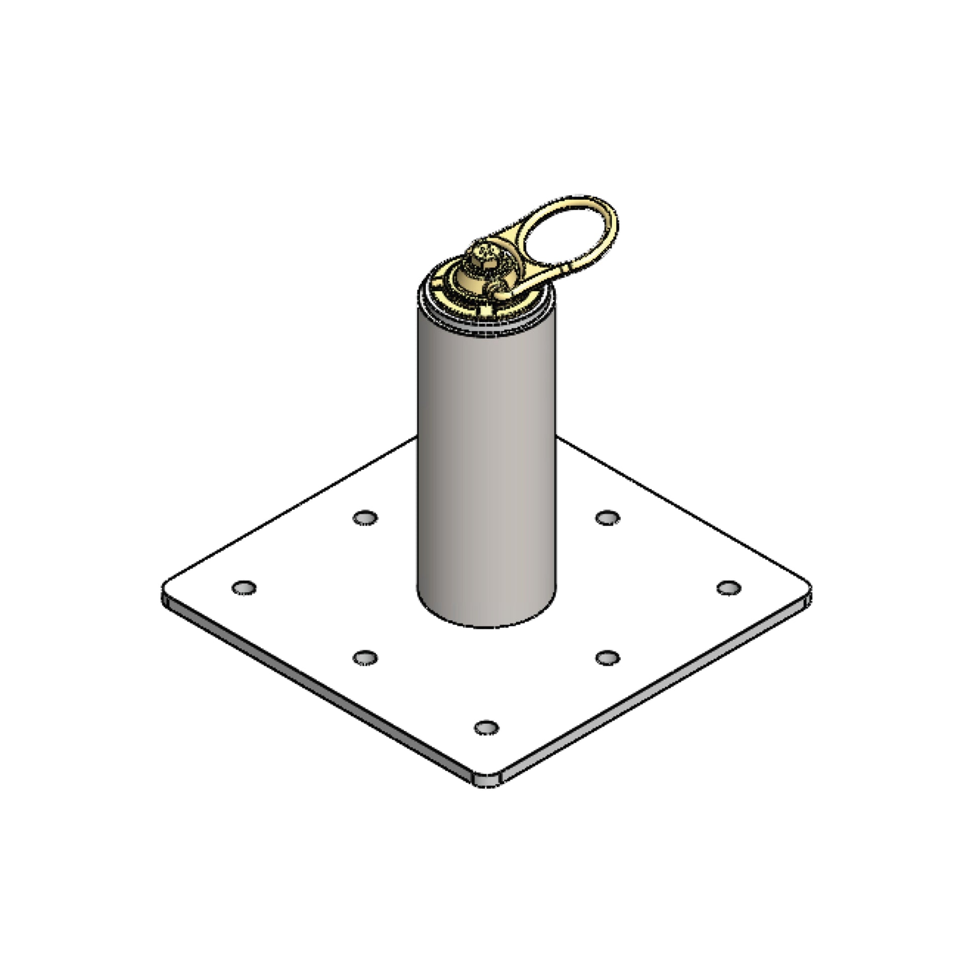 Tie Down 12 in. Swivel Loop Commercial Roof Anchor, 12 in. x 12 in. Base - 70864-S12