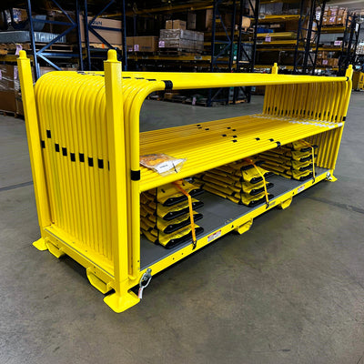 Tie Down Juggernaut Guardrail Kit, Yellow, 22 x 10 ft. Zip Rails & 23 Socket Bases - 70895