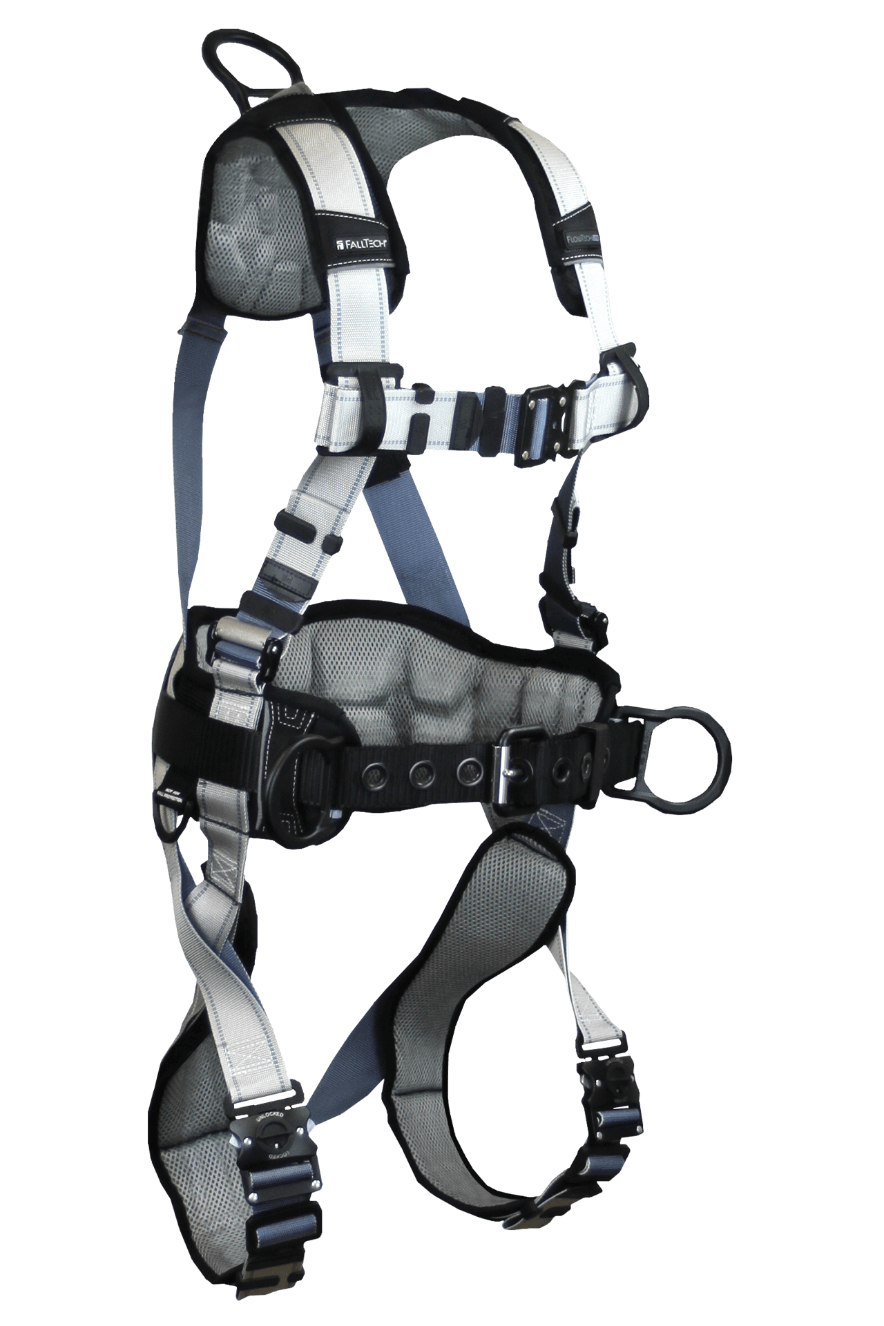 FallTech FlowTech LTE 3D Construction Belted Harness Locking Quick Connect Adjustment - Medium - 7089BQM