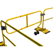 Tie Down Wheeled Guardrail Gate & Latch Kit, Adjustable 5-7 ft., Yellow - 70908