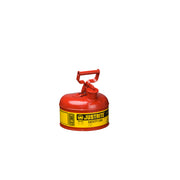 Justrite Type I Steel Safety Can For Flammables - 1 Gallon - S/S Flame Arrester - Self-Close Lid - Red - 7110100