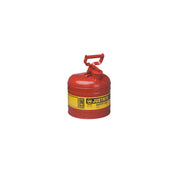 Justrite Type I Steel Safety Can For Flammables - 2 Gallon - S/S Flame Arrester - Self-Close Lid - Red - 7120100