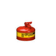 Justrite Type I Steel Safety Can For Flammables - 2.5 Gallon - S/S Flame Arrester - Self-Close Lid - Red - 7125100