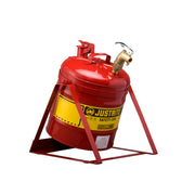 Justrite Type I Tilt Safety Can With Stand - 5 Gallon - Top 08902 Faucet - S/S Flame Arrester - Steel - Red - 7150156