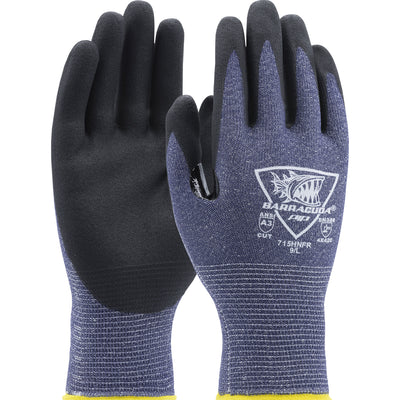 Barracuda Seamless Knit Polykor Blended Glove w/Nitrile Coated Foam Grip on Palm & Fingers - Blue - 1/DZ - 715HNFR
