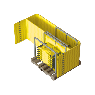 Tie Down Yellow Stack Pallet Kit - 11 5 ft. Guardrails & 12 UCC Bases - 71792