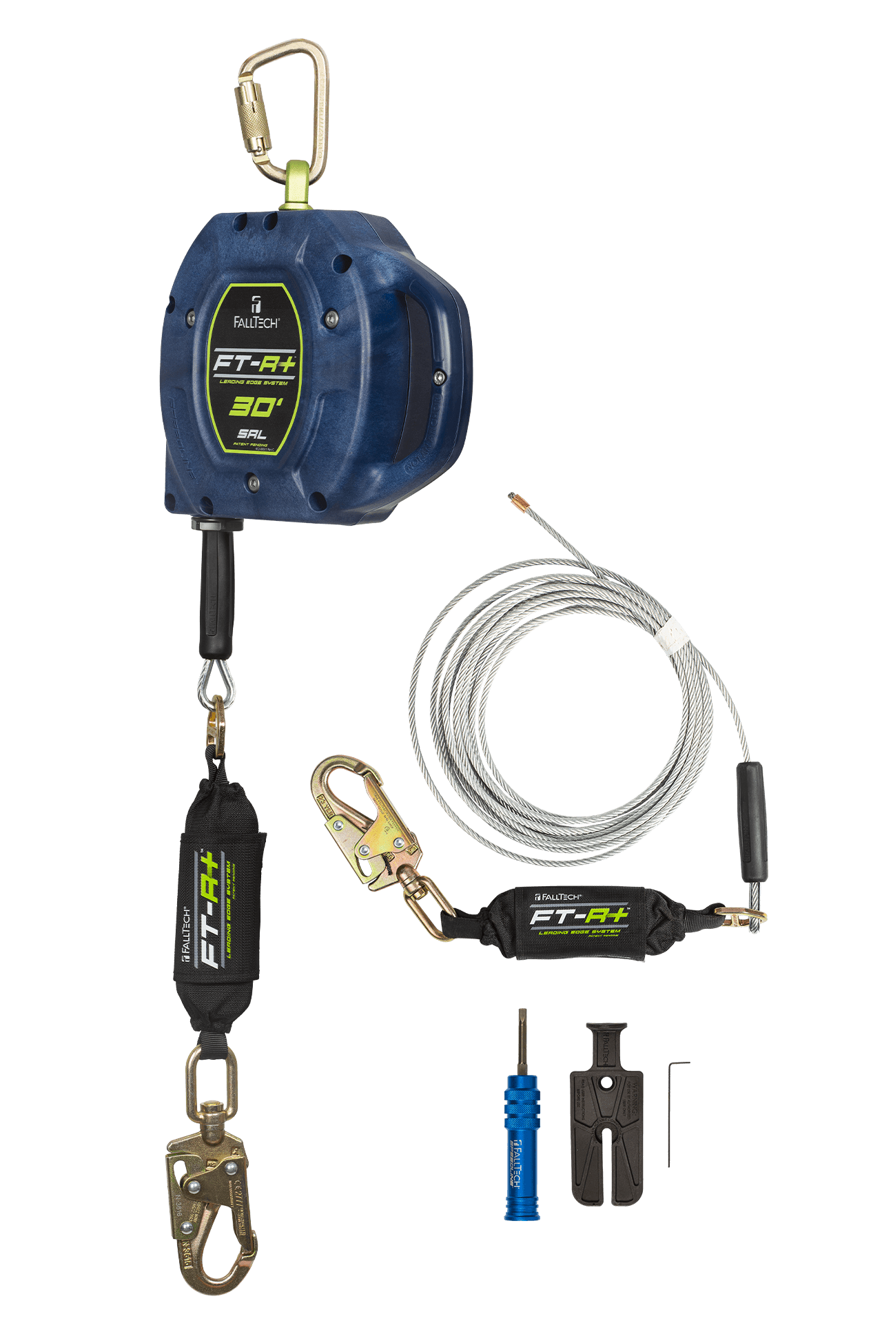 FallTech FT-R+ 30' SRL Kit Including 30' Class 2 Leading Edge SRL, Replacement Cable Kit and Tools - 721730LEKIT