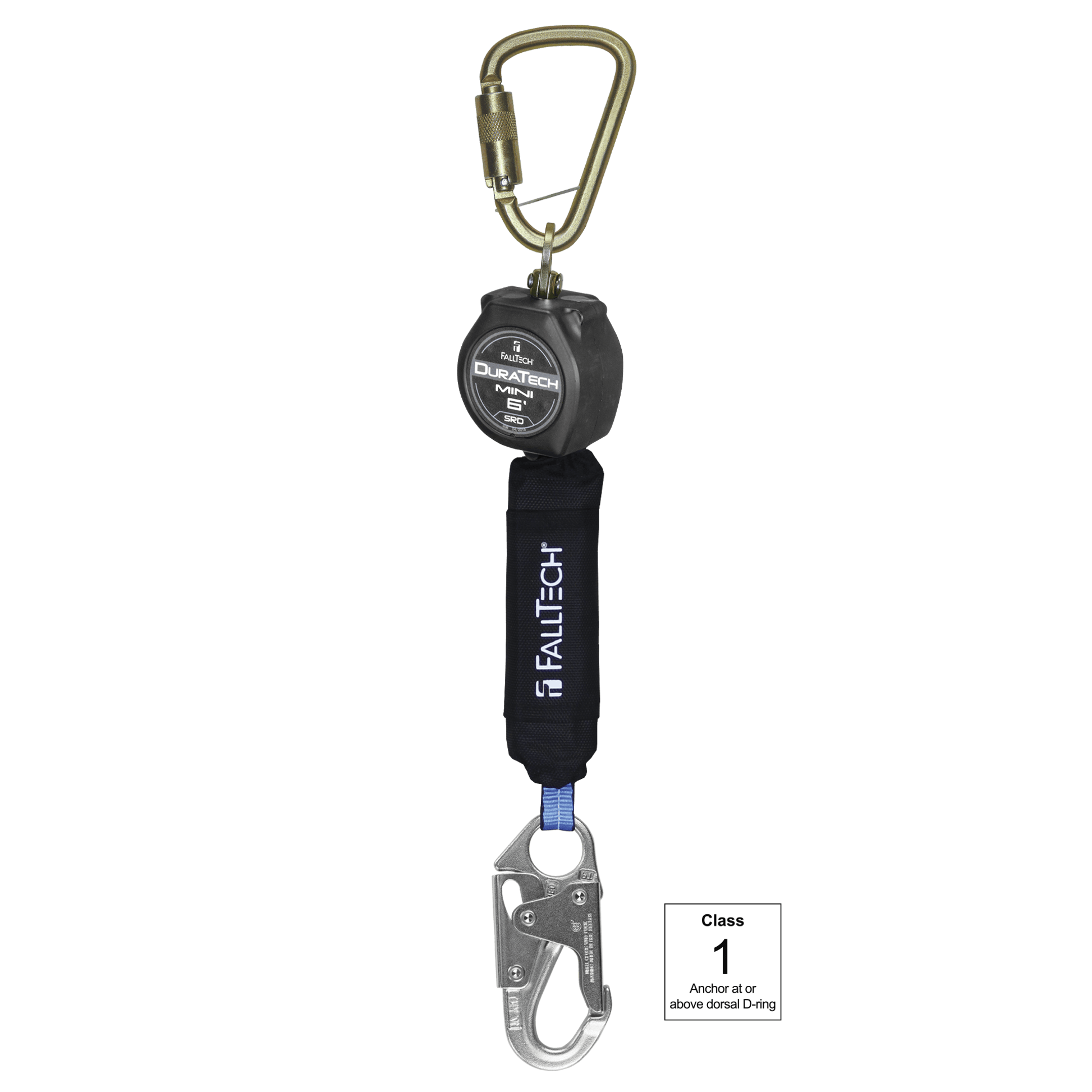 FallTech 6' Mini Personal SRL with Steel Snap Hook Includes Steel Dorsal Connecting Carabiner - 72706SB1