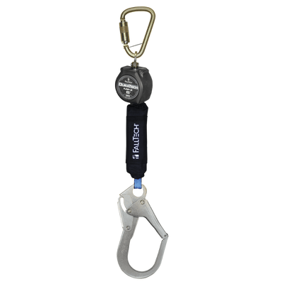FallTech 6' Mini Personal SRL with Steel Rebar Hook Includes Steel Dorsal Connecting Carabiner - 72706SB3