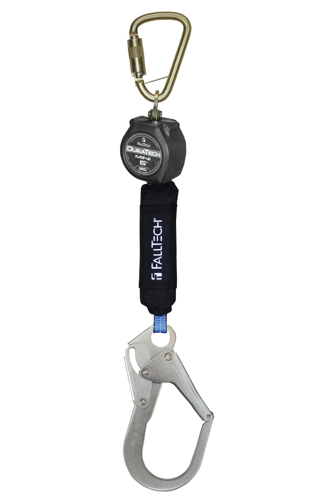 FallTech 6' Mini Personal SRL with Steel Rebar Hook Includes Steel Dorsal Connecting Carabiner - 72706SB3