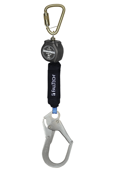 FallTech 6' Mini Personal SRL with Steel Rebar Hook Includes Steel Dorsal Connecting Carabiner - 72706SB3