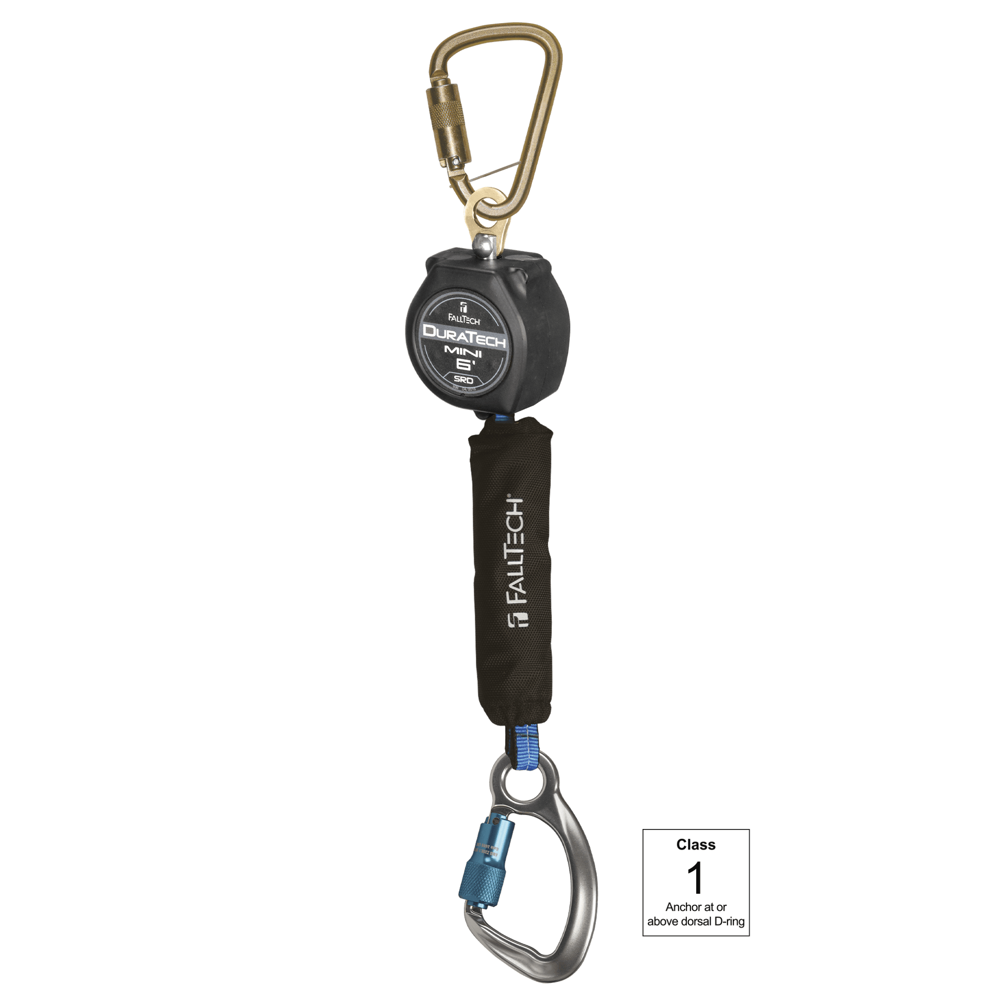 FallTech 6' Mini Personal SRL with Aluminum Carabiner Includes Steel Dorsal Connecting Carabiner - 72706SB6
