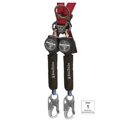 FallTech 6' Mini Twin-Leg Personal SRL with Steel Snap Hooks Includes Steel Dorsal Connecting Carabiner - 72706TB1