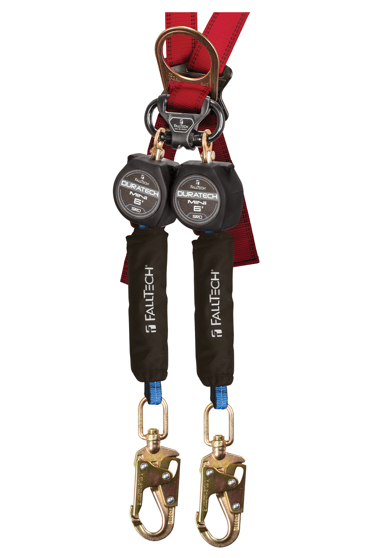 FallTech 6' Mini Twin-Leg Personal SRL with Steel Swivel Snap Hooks Includes Steel Dorsal Connecting Carabiner - 72706TB2