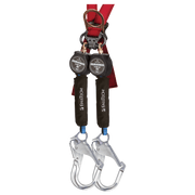 FallTech 6' Mini Twin-Leg Personal SRL with Aluminum Rebar Hooks Includes Steel Dorsal Connecting Carabiner - 72706TB5