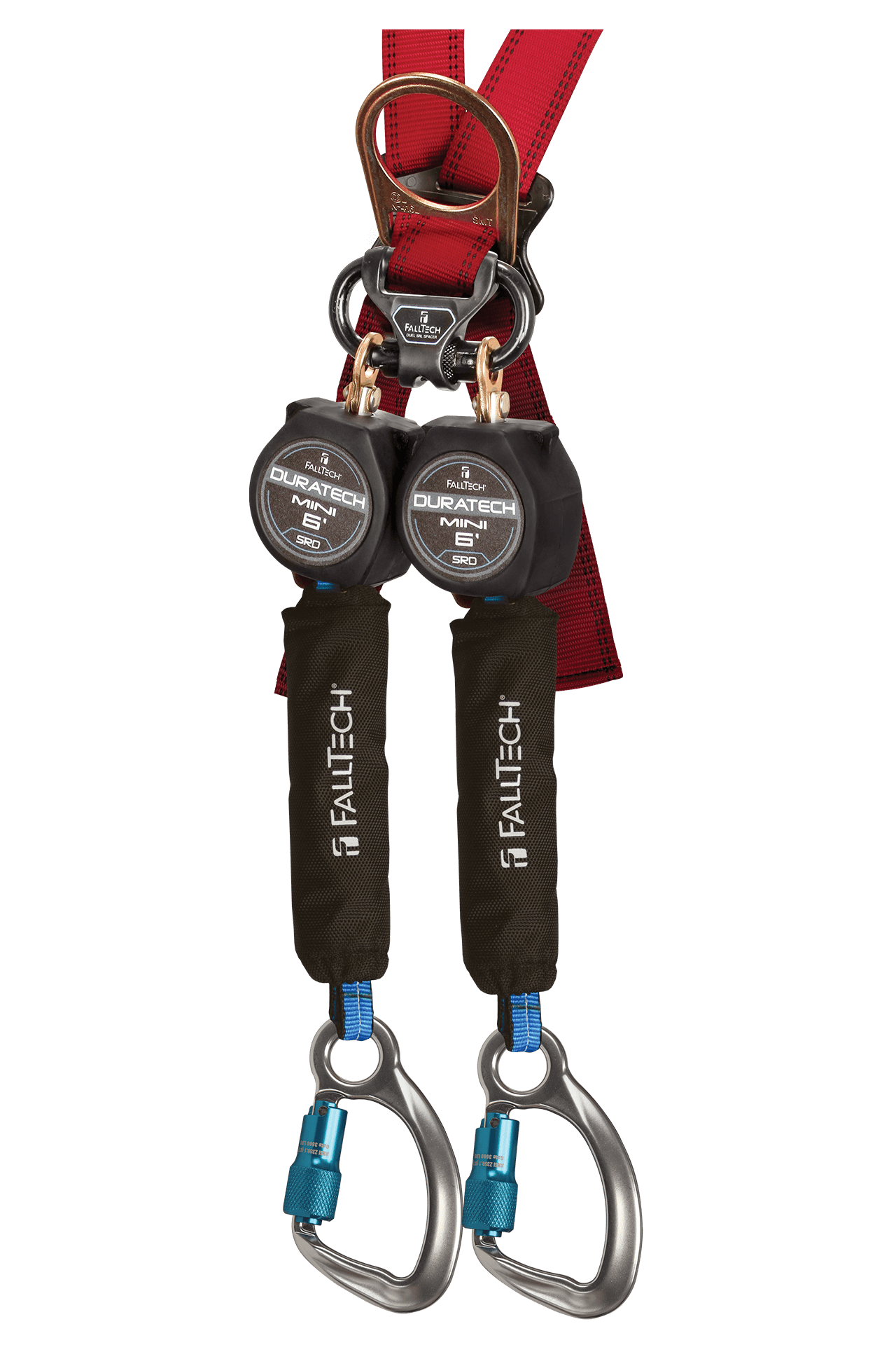 FallTech 6' Mini Twin-Leg Personal SRL with Aluminum Carabiners Includes Steel Dorsal Connecting Carabiner - 72706TB6