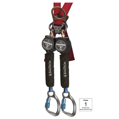 FallTech 6' Mini Twin-Leg Personal SRL with Aluminum Carabiners Includes Steel Dorsal Connecting Carabiner - 72706TB6