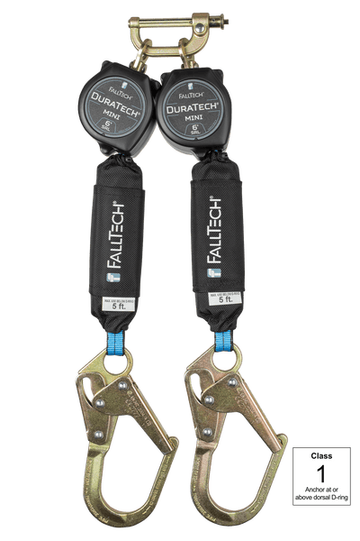 FallTech 6' Mini Personal Class 1 SRL with Steel Mini Rebar Hooks - Includes Triple-Lock Steel Dorsal Connector - 72706TH0