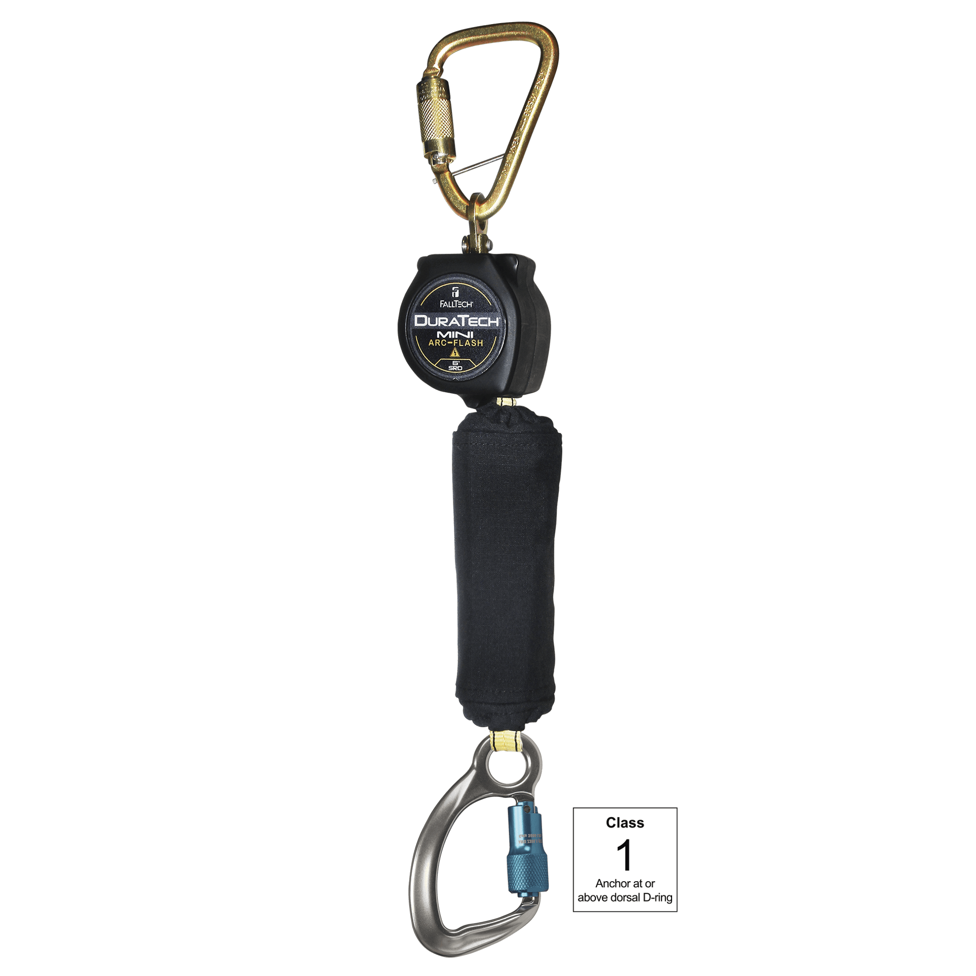 FallTech 6' Arc Flash Mini Personal SRL with Aluminum Carabiner Includes Steel Dorsal Connecting Carabiner - 72906SC6