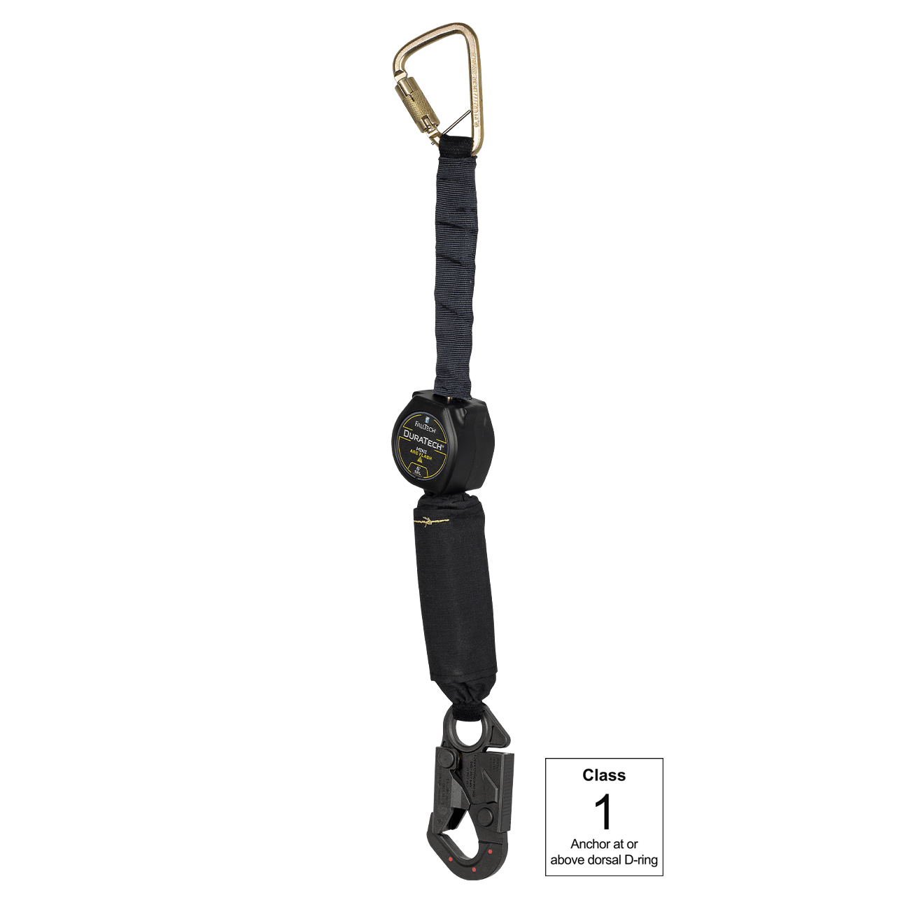 FallTech 6' Arc Flash Mini Class 1 Personal SRL with Dielectric Dorsal Conneting Snap Hook and Steel Anchorage Carabiner - 72906SCD1L