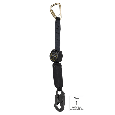 FallTech 6' Arc Flash Mini Class 1 Personal SRL with Dielectric Dorsal Connecting Snap Hook and Steel Anchorage Carabiner - 72906SCD1L