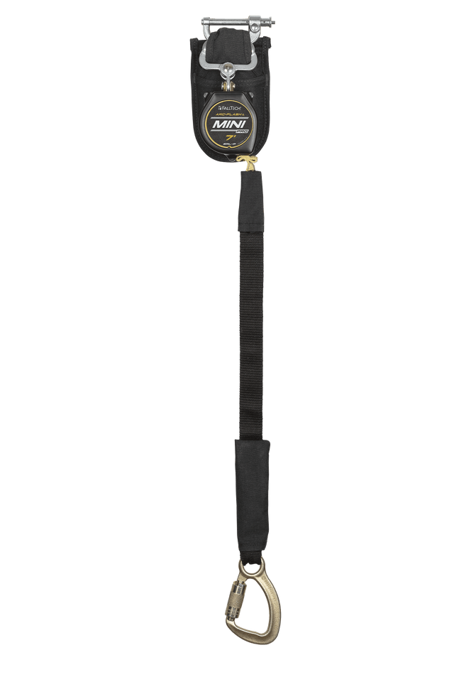 FallTech 7' Arc Flash Mini Pro Class 1 Single Leg SRL-P with Steel 5k Carabiner - 72907SP8
