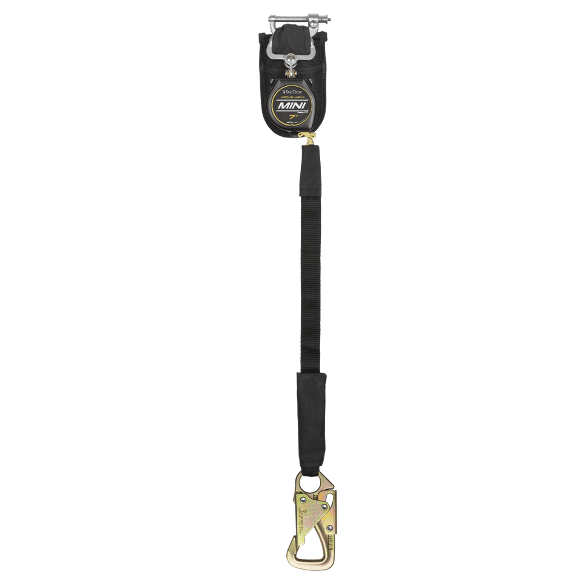 FallTech 7' Arc Flash Mini Pro Class 1 Single Leg SRL-P with Steel 5k Snap Hook - 72907SP8S