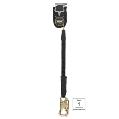 FallTech 7' Arc Flash Mini Pro Class 1 Single Leg SRL-P with Steel 5k Snap Hook - 72907SP8S