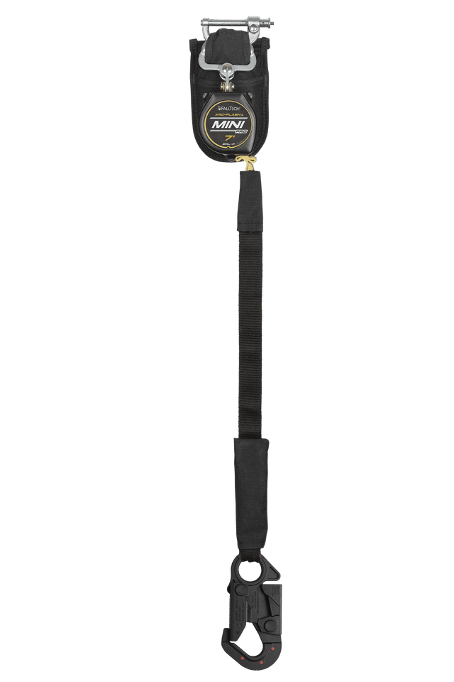 FallTech 7' Arc Flash Mini Pro Class 1 Single Leg SRL-P with 9kV Dielectric Snap Hook - 72907SPD1