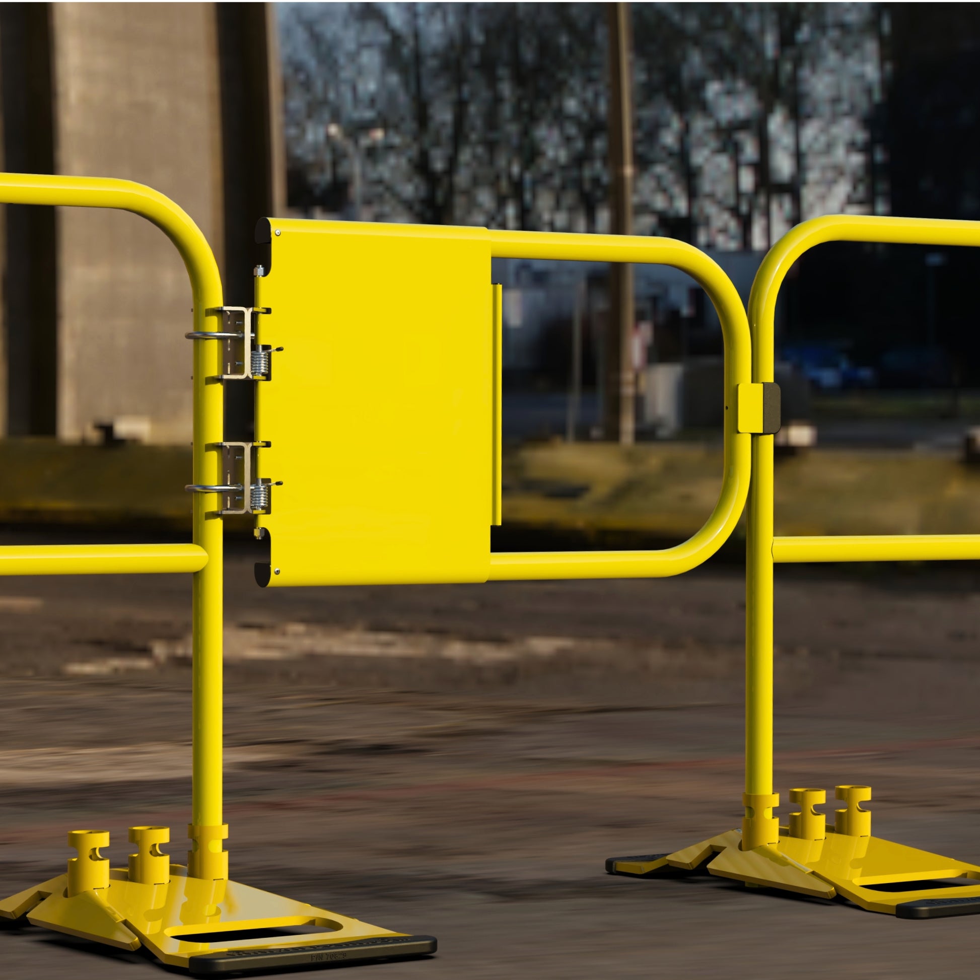Tie Down Adjustable Universal Guardrail Gate, 24 in. to 36 in., Yellow - 72953