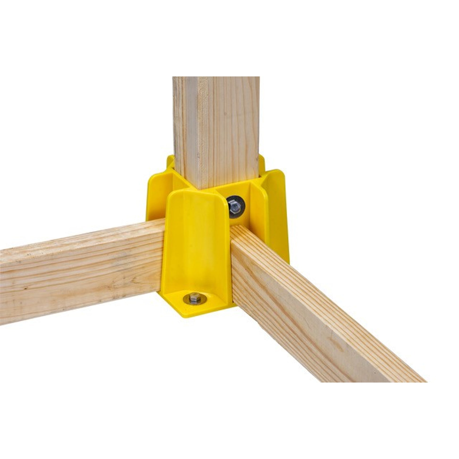 Tie Down Safety Guard Guardrail Base with Toeboard Slots, 4-pack Yellow - 72989
