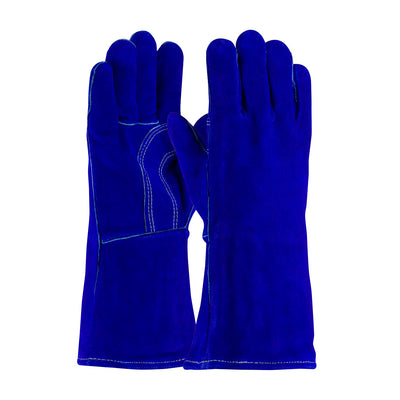 PIP Economy Grade Split Cowhide Leather Welder's Glove w/Cotton/Foam Lining & Aramid Stitching - Blue - 1/DZ - 330-PIP73-7018