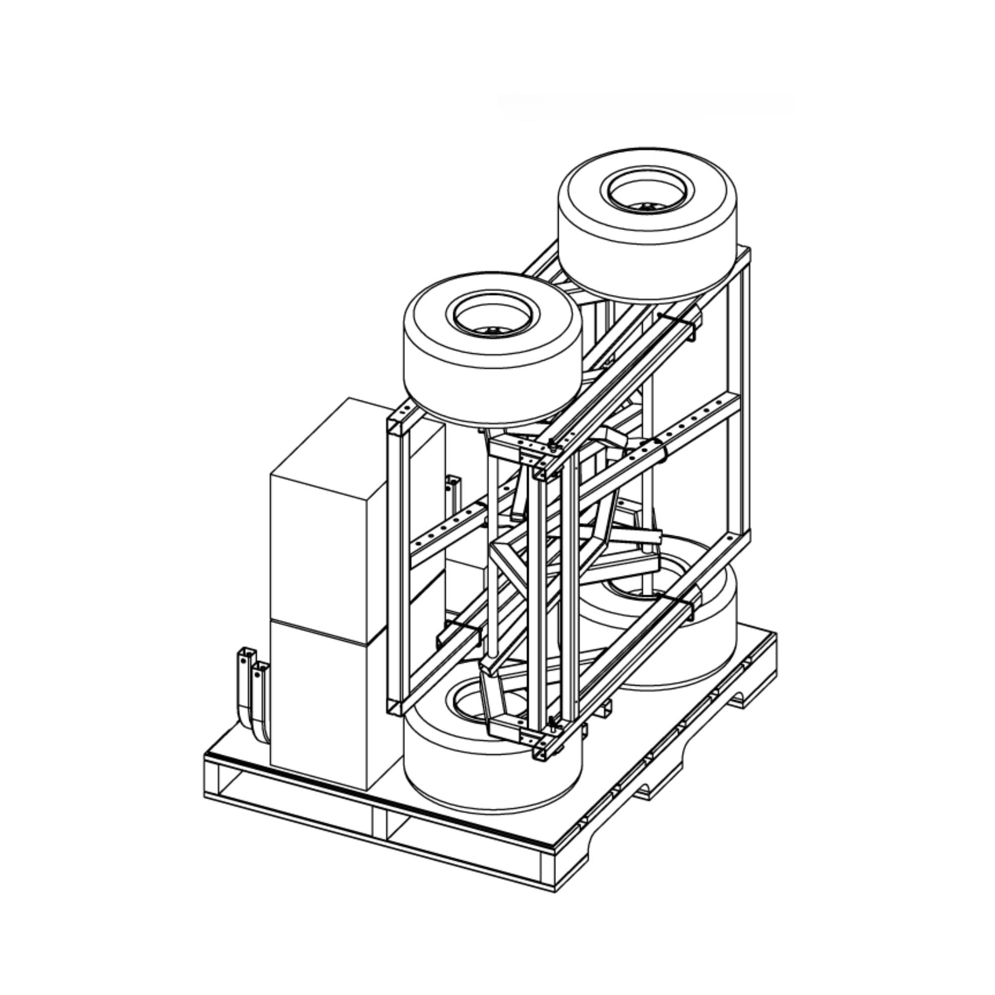 Tie Down Tilt-Back Pallet Carrier, Full Assembly, Yellow - 73058Y