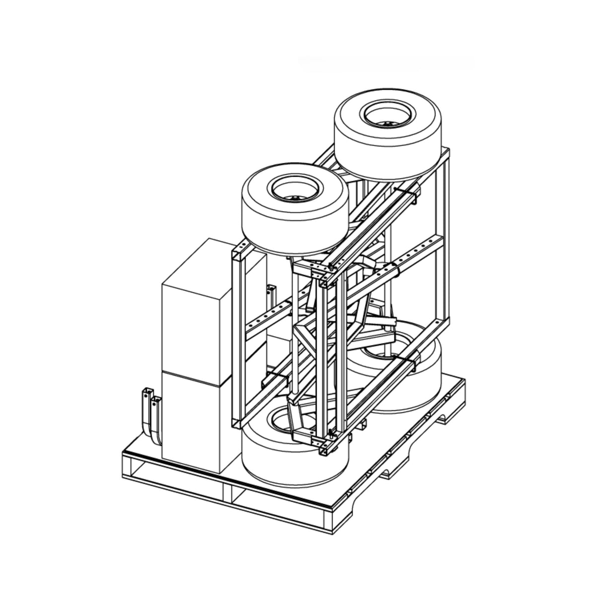 Tie Down Tilt-Back Pallet Carrier, Full Assembly, Yellow - 73058Y