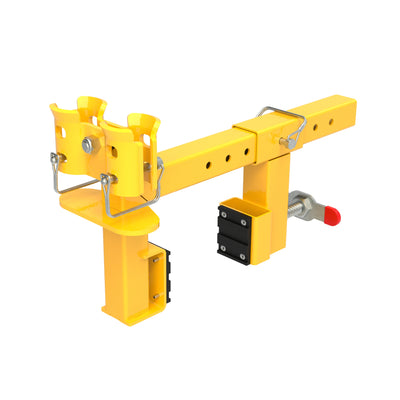 Tie Down Trench Box Guardrail Clamp, Dual Receiver, Yellow - 73124