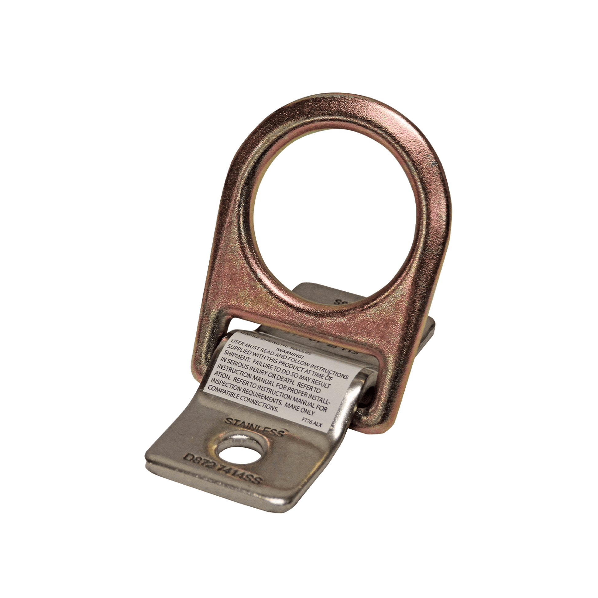 FallTech Bolt-on D-ring Anchor with Stainless Steel Installation Plate - 7414SS