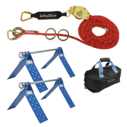 FallTech 60' Temporary Rope HLL System; 2-person with Kernmantle Rope and Dual Truss Roof Anchors - 7432602K