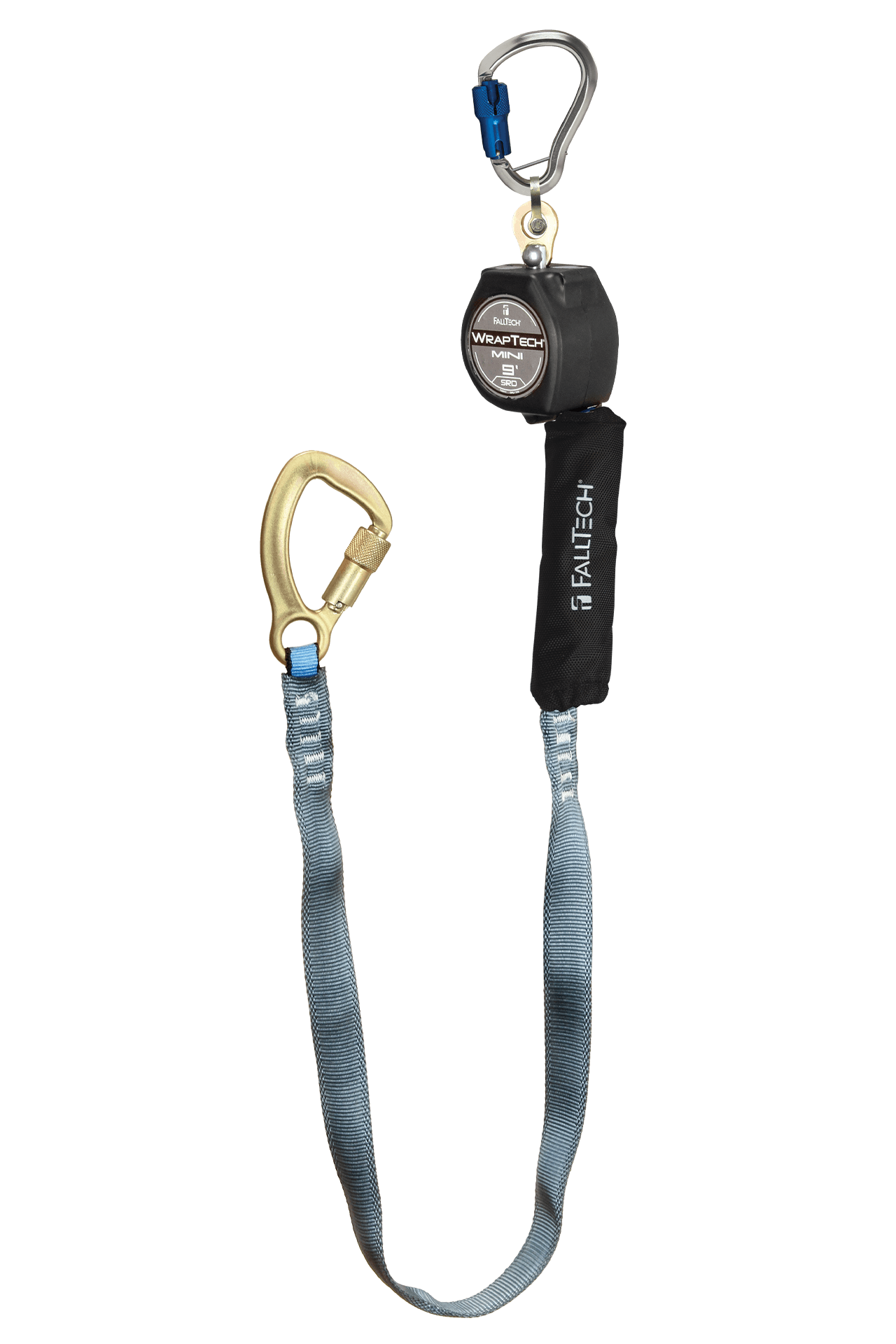 FallTech 9' WrapTech Mini Personal SRL with Steel 5k Carabiner Includes Aluminum Dorsal Connecting Carabiner - 74709SG8