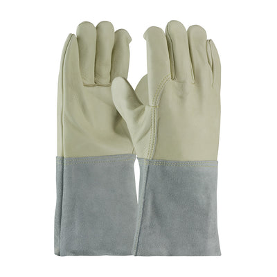 PIP Regular Top Grain Cowhide Leather TIG/MIG Welder's Glove w/DuPont Kevlar Stitching - Split Gauntlet Cuff - Natural - 1/DZ - 75-2026