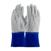 PIP Superior Top Grain Goatskin Leather TIG/MIG Welder's Glove w/DuPont Kevlar Stitching - Split Gauntlet Cuff - Gray - 1/DZ - 75-4854