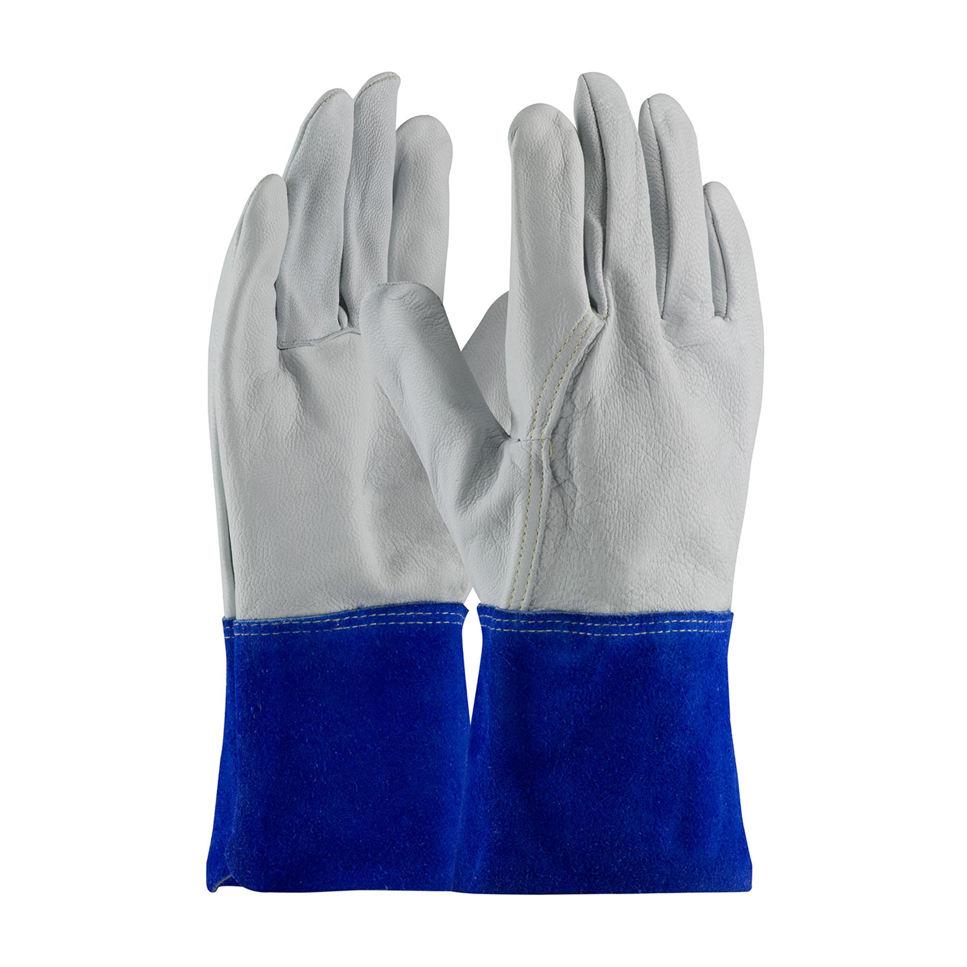 PIP Superior Top Grain Goatskin Leather TIG/MIG Welder's Glove w/DuPont Kevlar Stitching - Split Gauntlet Cuff - Gray - 1/DZ - 75-4854