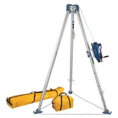 FallTech 11' Confined Space Tripod System with 60' Galvanized Steel SRL-R - 7500