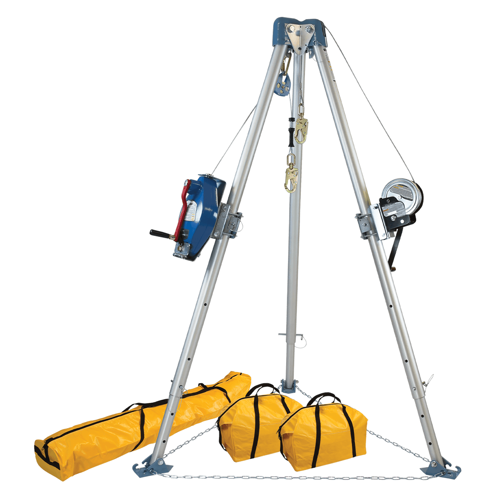 FallTech 11' Confined Space Tripod System with 60' Stainless Steel SRL-R and Personnel Winch - 7504S