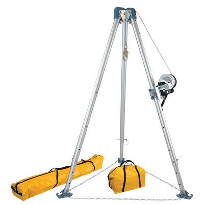 FallTech 11' Confined Space Tripod System with 60' Galvanized Steel Personnel Winch - 7505
