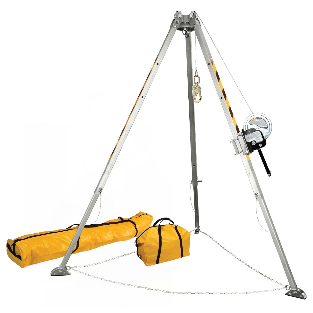 FallTech 8' Confined Space Tripod System with 60' Galvanized Steel Personnel Winch - 7507