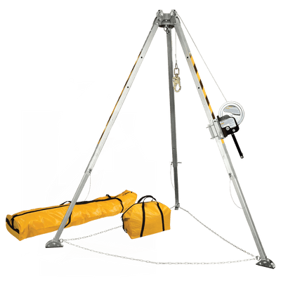 FallTech 8' Confined Space Tripod System with 60' Galvanized Steel Personnel Winch - 7507