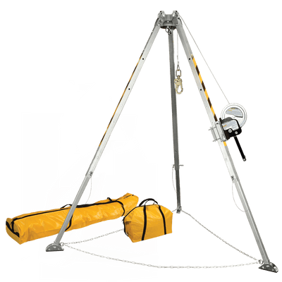 FallTech 8' Confined Space Tripod System with 60' Stainless Steel Personnel Winch - 7507S