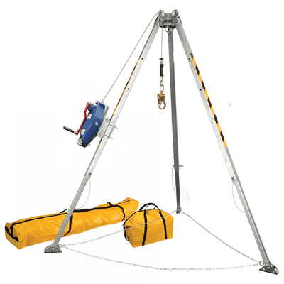 FallTech 8' Confined Space Tripod System with 60' Galvanized Steel SRL-R - 7508