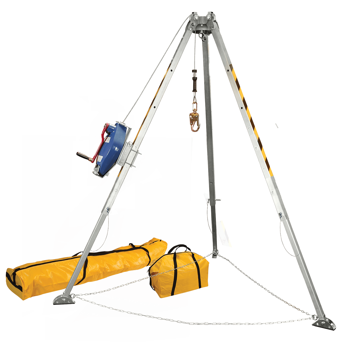 FallTech 8' Confined Space Tripod System with 60' Galvanized Steel SRL-R - 7508
