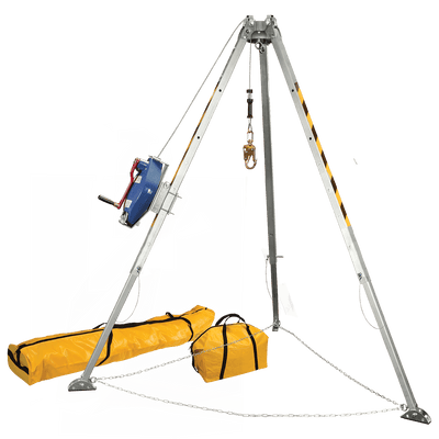 FallTech 8' Confined Space Tripod System with 60' Galvanized Steel SRL-R - 7508